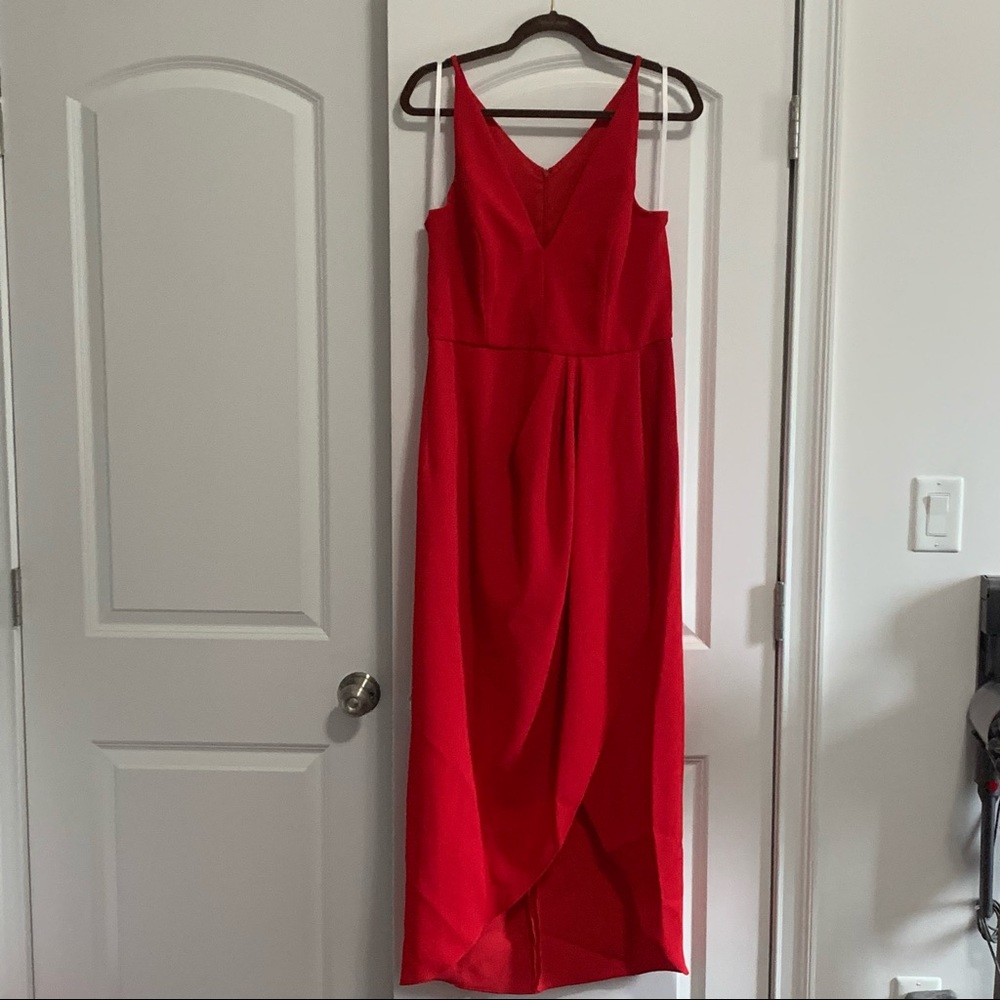 AQUA’s Draped Crepe Gown